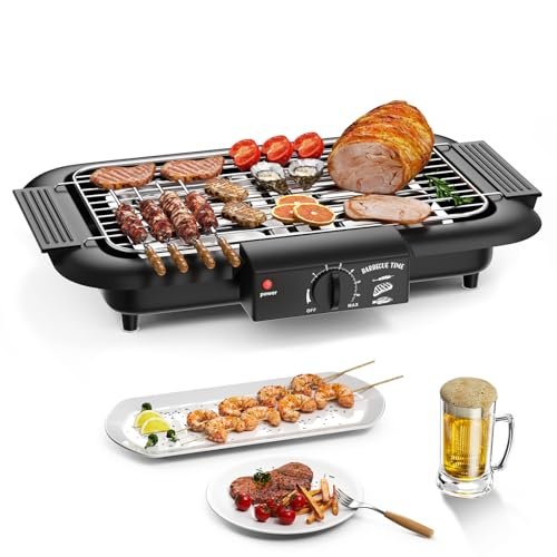 Mihoho — Barbecue elettrico senza fumo 2000W doppio tubo